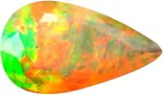 [Deluxe Gems] 1.10 ct Pear Cut (11 x 6 mm) Un-Heated Transparent Quality Ethiopian Welo Rainbow Opal Natural Loose Gemstone, gemstone, Rainbow Opal