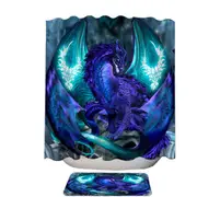 Purple Dragon of Fate Fantasy Creatures Shower Curtain
