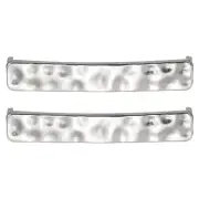 2 Pcs Shoelace Charm for Sneakers, Shoelace Charm, Silver (Hammer Rectangular)
