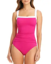 Bleu Rod Beattie Square Neck One Piece Swimsuit