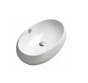 600*400*150mm Poseidon Ultra Slim PA6040 Gloss White Ceramic Oval Above Counter Basin
