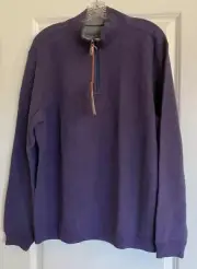 TOMMY BAHAMA Reversible Flip Side Pro Half Zip Sweater Purple Gray Sz L NWT