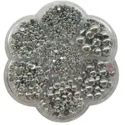 3000PCS 1 Box Silver Round Flatback Imitation Half Pearls Silver Half Ball