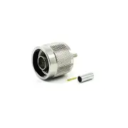 10pcs RF Connector N Male Crimp Teflon Insulation Nickel Plated Body LMR 100