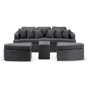 Noosa Outdoor Wicker 4 Piece Modular Garden Daybed - Outdoor Daybeds