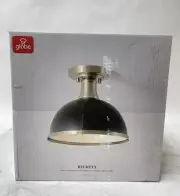 Globe Electric 60461 Beckett 10.35" 1-Light Matte Black Brass Semi-Flush Mount