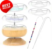 Wooden Bead Spinner, Manual, 5 Spin Beads, 2 Needles for DIY Jewelry Making