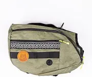 Wilderdog Dog Backpack with Built in Harness and Back-Mounted D-Ring Leash Attachment, Handle, Two Saddlebags with 4 Total Pockets, Built in Poop Bag Dispenser (Olive, Small)