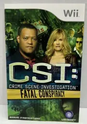 CSI Fatal Conspiracy Manual Nintendo Wii NO GAME