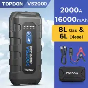 TOPDON VS2000 Battery Booster 2000A 12V Safe+++ Lithium Jump Starter