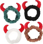 [LALADEFIEE] 4 Pcs Animal Headband Girl Face Wash Headband Ram Horn Headband Cosmetic Headband Sports Headbands Facial Washing Headband Spa Headband Face Washing Hairband Fabric