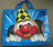 NEW Reusable Shopping Grocery Eco Large Tote Bag BART SMIT CLOWN BLUE 22X17X8