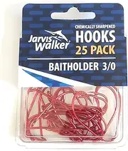 Red Baitholder 3/0 Hooks 25 Pack