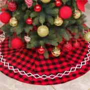48 Inches Lattice Pattern Rustic Farmhouse Christmas Tree Skirt Holiday Decor