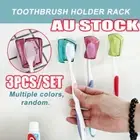 3pcs/set Toothbrush Holder Bathroom Suction Cup Wall Mounted Dust Cover AL