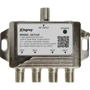 KINGRAY SA124FDP 4 Way Powered TV Signal Splitter Includes Psk06 Power Supply