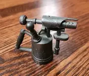 VINTAGE DIECAST METAL PENCIL SHARPENER PLAY ME #971 ANTIQUE BLOW TORCH 1970