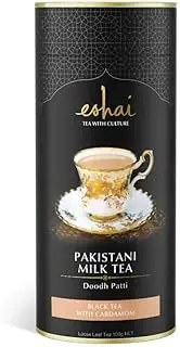 Eshai Pakistani Chai (Doodth Patti) - Black Tea with Cardamom - 100g Canister Loose Leaf Tea