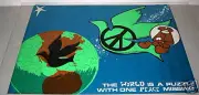World is a Puzzle with one peace missing poster Anti War Blacklight Head Shop 70