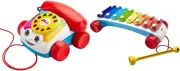 Chatter Telephone, Pull Toy Phone for Walk-Along Play, Multicolor (FGW66) & Clas