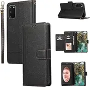 [YocoverTech] for Samsung S20 Case,for Galaxy S20 5G Wallet Case[5 Card Slots+a Pocket+Mirror] PU Leather Folio Flip Magnetic Cover-Black