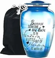 Urn for Ashes Adult Male/Female | Handcrafted Urns for Human Ashes Adult Man/Women | Cremation/Funeral/Burial Urns | Memorial Gifts | Blue Cross Urn - Up to 200 LBS