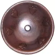 17" Round Hand-Hammered Antique Bathroom Copper Sink