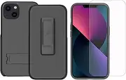 Wireless ProTech Case Compatible with Apple iPhone 13 Mini (Screen Size 5.4 inch only). Dual Layer Hybrid Case and Belt Clip Holster Combo Includes Screen Protector