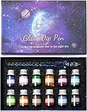 Glass Dip Pen Ink Set, Crystal Writing Pen Kit, Handmade Calligraphy Supplies with 12 Color Inks, Bright Colors for Art, Signature, Painting, Beginners, Home and School