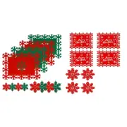 Seasonal Snowflake Felt Placemats Heat Resistant Table Mats for Holiday Dining