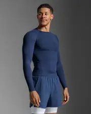 Core Compression Long Sleeve, 2XU, XS, Midnight/No Logo, Male
