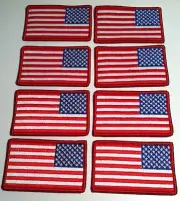 8 UNITED STATES Flag Patch With VELCRO® Brand Fastener Military Red LEFT #9