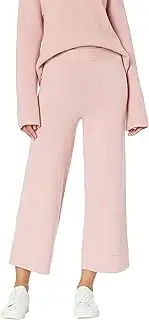 [The Drop] Women's Bernadette Pull-On Loose-Fit Cropped Sweater Pant, Zephyr Pink, L