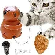 Squirrel Toy for Cats,Interactive Cat Toys with Plush Tail | Interactive Pet Teaser, Hangable with Suction Cup Hanger, Pet Supplies for Play Training Boredom Relief