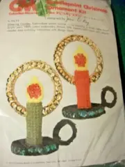 Columbis Minerva "Glittering Candles Ornaments" Plastic Canvas Kit Makes 2