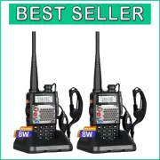 Durable UV-5R TP5 Dual Band Radio Set - Water Resistant, Battery Savers, 2-Pack