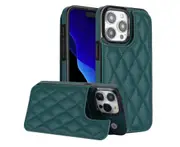 Case for Iphone 15 Pro,Pu Leather Wallet Case RFID Blocking Credit Card Slots Kickstand Phone Case-Green