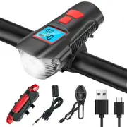 Super Bright 6-Bead LED Multi-Functional Waterproof Bicycle Light Set, USB Ch...