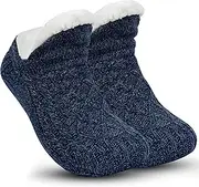 [Malaxlx] Slipper Socks for Women Men Girls, Fluffy Warm Socks Knitted Thick Fleece Lined Grippers Non Slip Socks Soft Cozy Winter Home House Bed Floor Slipper Socks