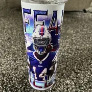 20oz STAINLESS STEEL SKINNY TUMBLER - Buffalo Bills Josh Allen Stefon Diggs