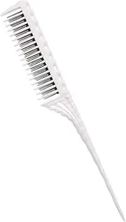 YaSao 3-Row Teeth Teasing Comb Detangling Brush Rat Tail Comb Adding Volume Back Coming Hairdressing Combs White