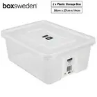 2 x Plastic Storage Box 10L Home Kitchen Fridge Pantry Organiser Container Tubs