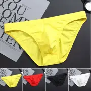 Mens Sexy Underwear Breathable Low-rise Solid Color Cotton Briefs Underpants