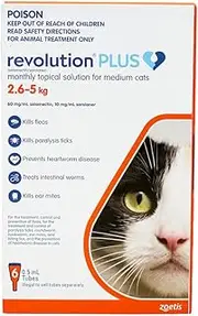 Revolution Plush Flea and Worm Treatment for Cat Medium Cat 2.5-5 kg (Pack of 6)