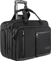 17.3 Inch Rolling Laptop Bag for Men - Stylish Carry On Briefcase with RFID Pockets