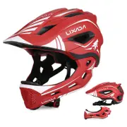 Lixada Kids Detachable Full Face Helmet Children Sports Safety Bike Helmet Protective Gear for red/white