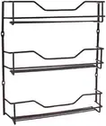 Black 3 Tier Spice Rack Herb Spices Holder Cupboard Door Wall Mounted