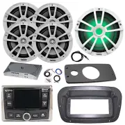 JBL Marine Radio, ANT,Amp,Kit, LED Sub, 4x 6.5" White Speaker,Spa Bezel, Adapter