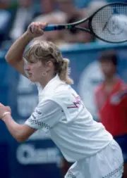 Steffi Graf of Germany in action during the US Open at the USTA N - Old Photo 5