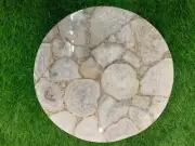 Countertop Slab White Agate Conference Table Agate Stone Handmade Furniture Deco